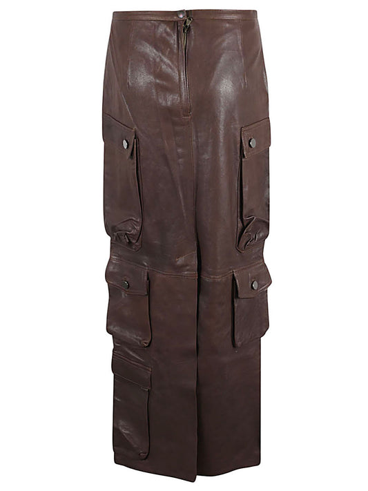 Fermas.Club Fermas.Club Leather cargo long skirt