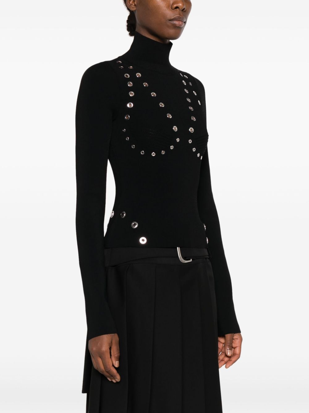 كنزة صوفية من الفيسكوز برقبة عالية ماركة Off White