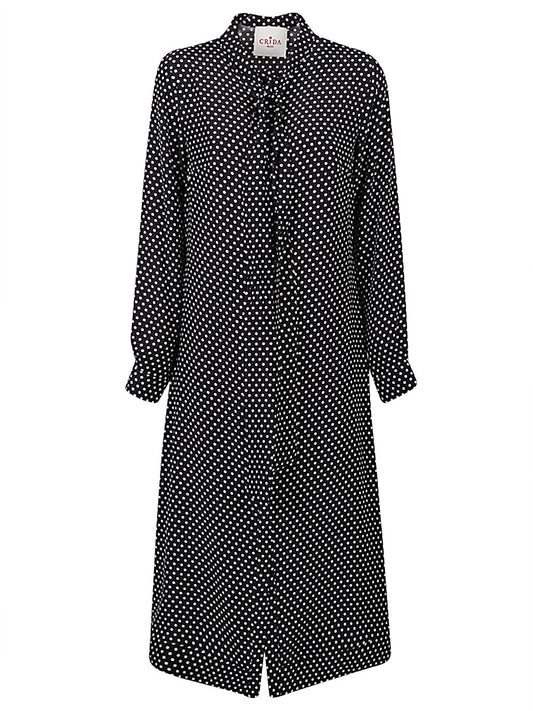 Crida Crida Polka dot silk midi dress