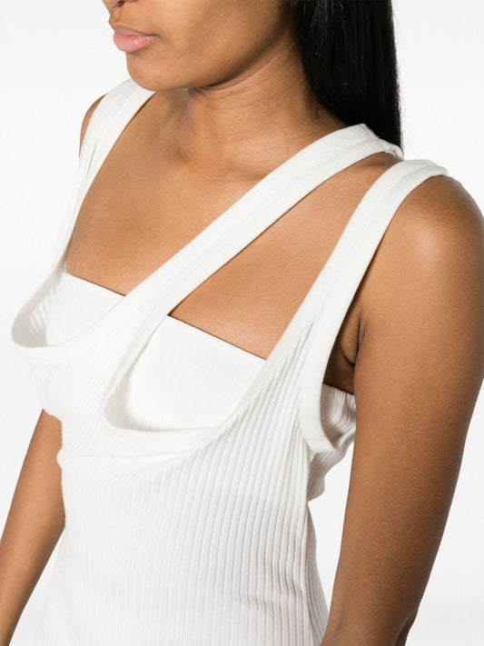 فستان ميدي The Attico Ribbed jersey - مدرج عروض الأزياء