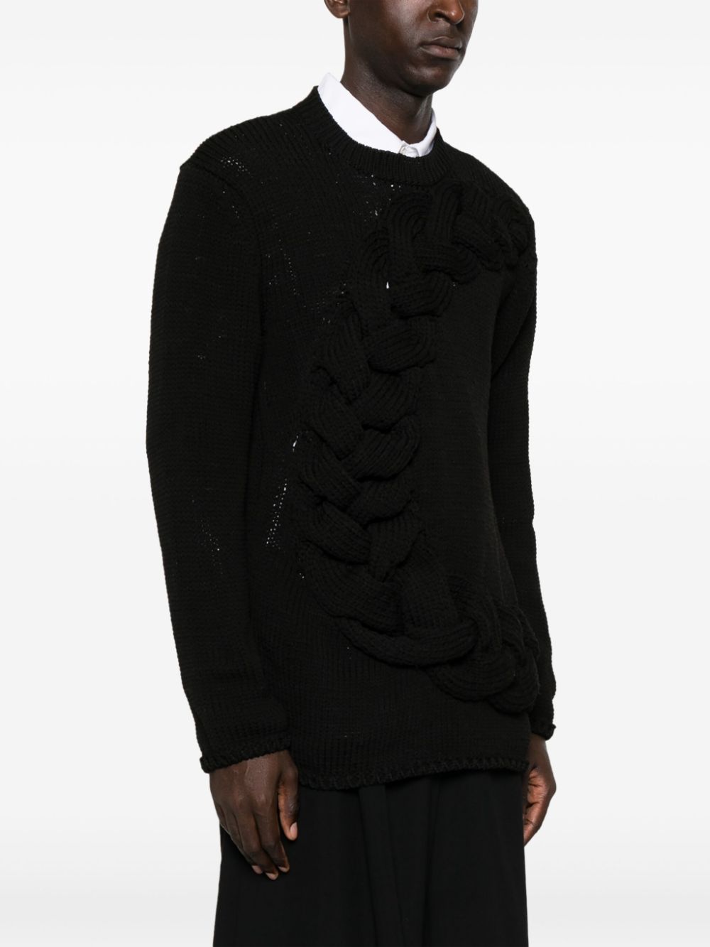 Homme Plus Homme Plus Cable-knit crewneck sweater
