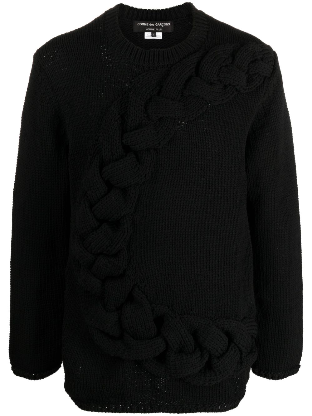Homme Plus Homme Plus Cable-knit crewneck sweater