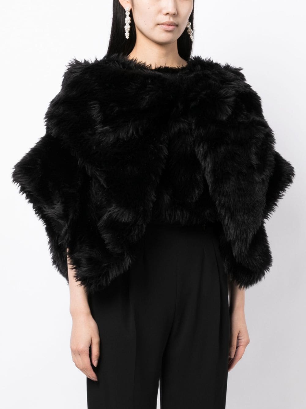 Comme Des Garcons Comme Des Garcons Fur-design cropped blouse