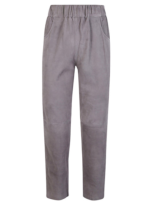 Via Masini 80 Via Masini 80 Elastic waist suede trousers