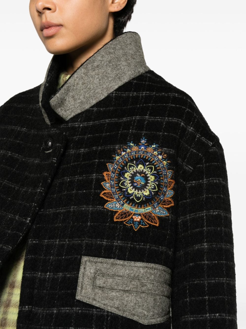 Etro Checked crop jacket