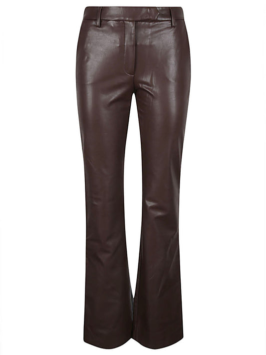 True Royal True Royal Faux leather flared trousers
