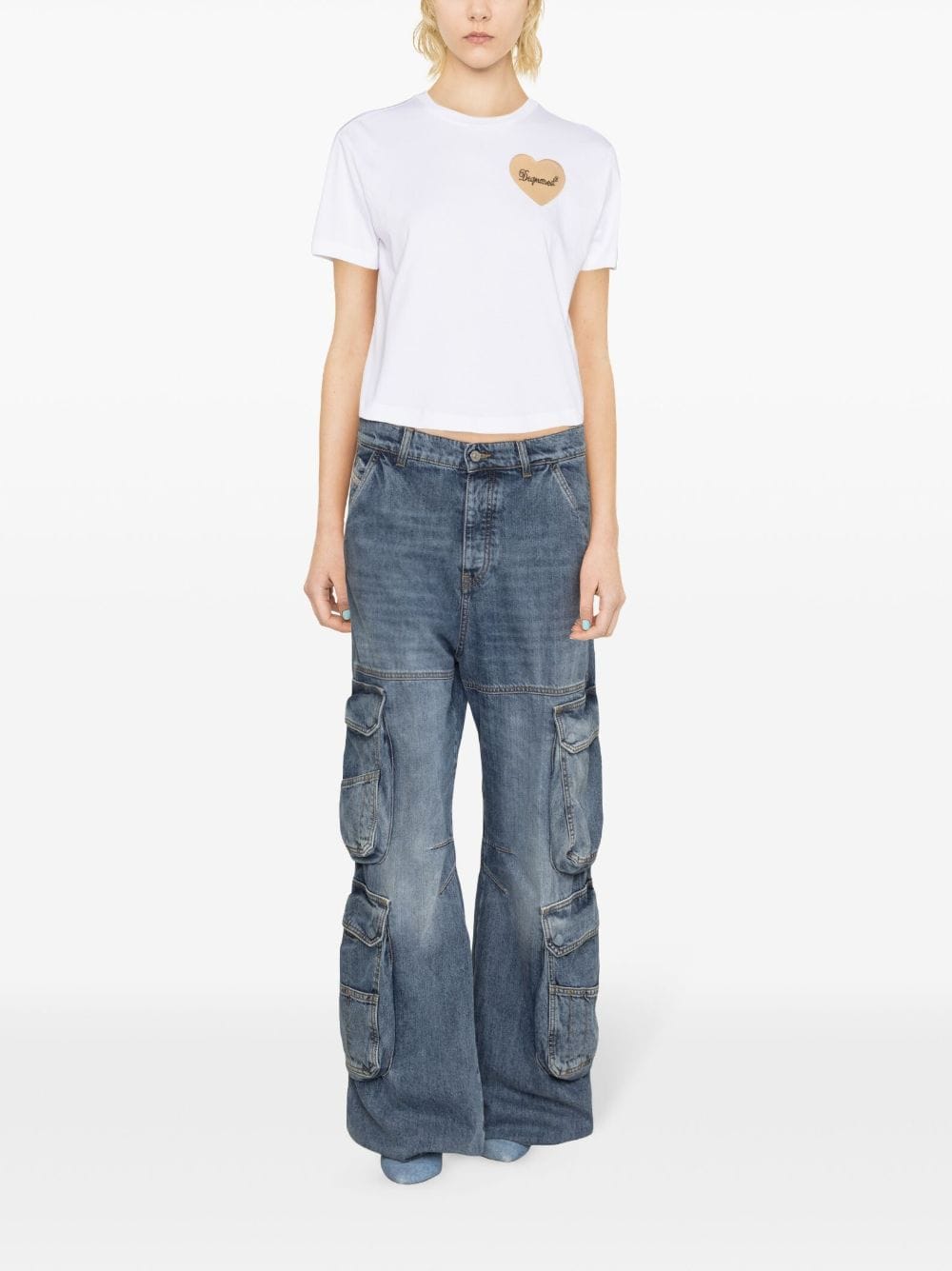 تي شيرت قطني بقَصَّة صندوقية من Dsquared2