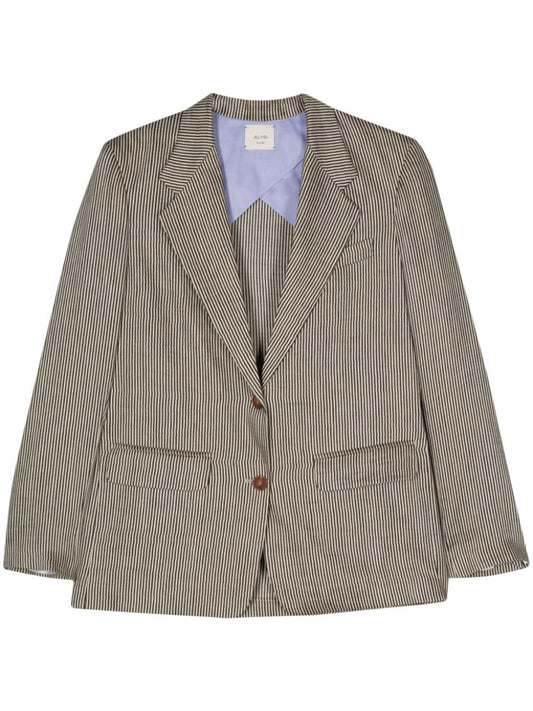 Alysi Striped single-breasted jacket