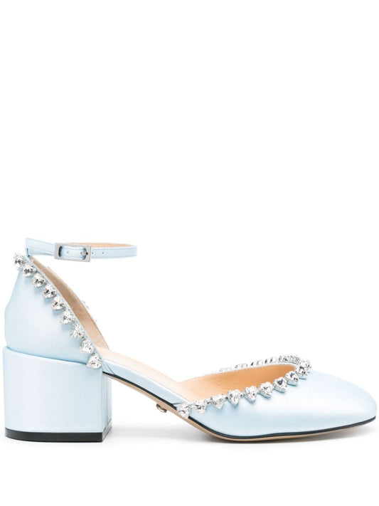 Mach & Mach PRE Mach & Mach PRE Mach & Mach Audrey Satin Crystal Embellished Pumps