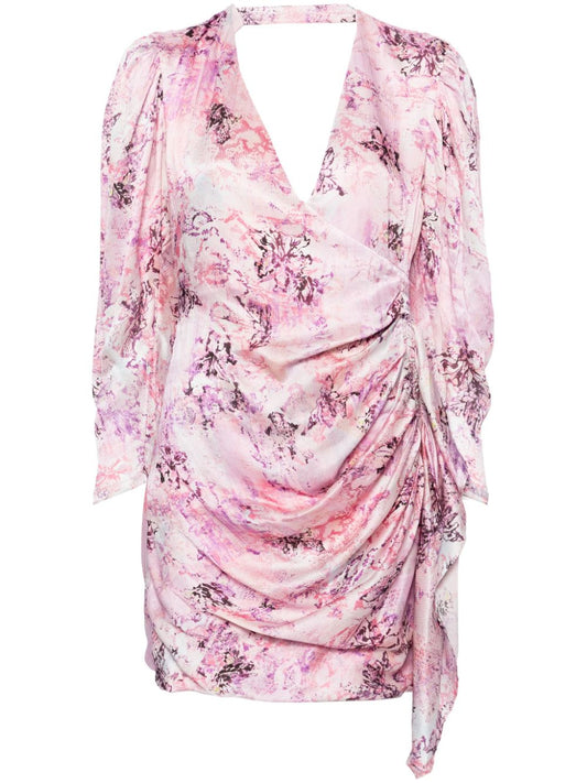 Iro Iro Floral print silk short dress