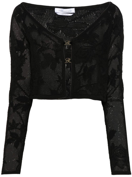 Blumarine Embroidered cropped cardigan