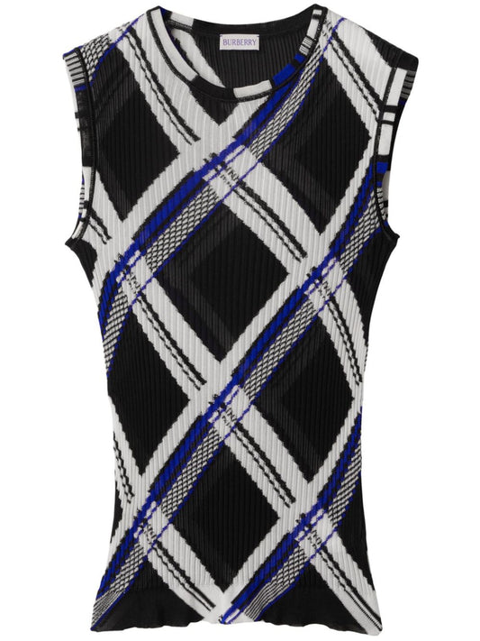 Burberry checked silk top
