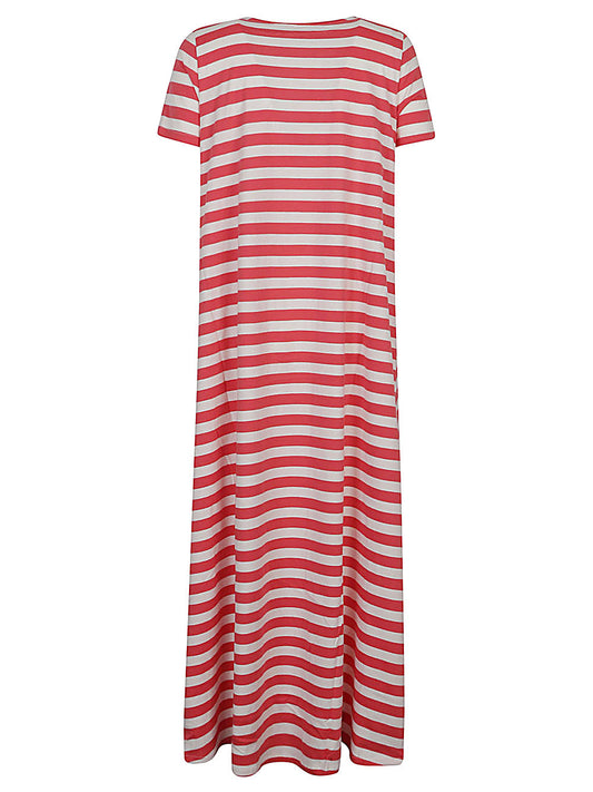 Apuntob Striped cotton long dress