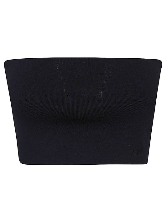Liviana Conti Liviana Conti Blue bandeau top with tone-on-tone logo Bandeau top