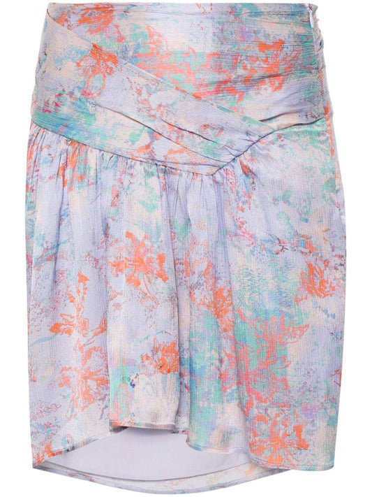 Iro Iro Floral print silk mini skirt