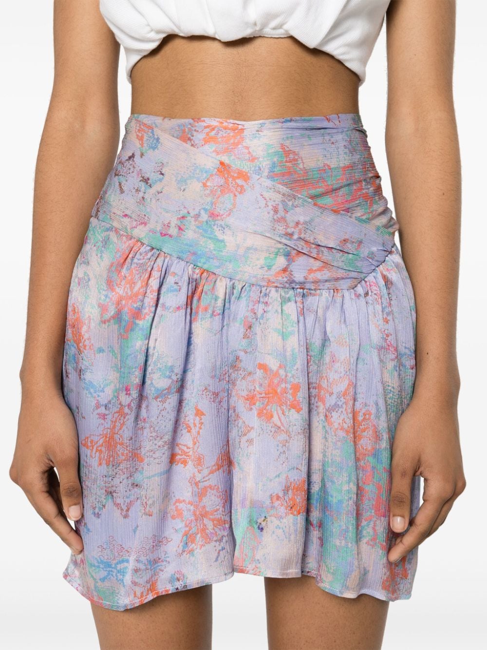 Iro Iro Floral print silk mini skirt
