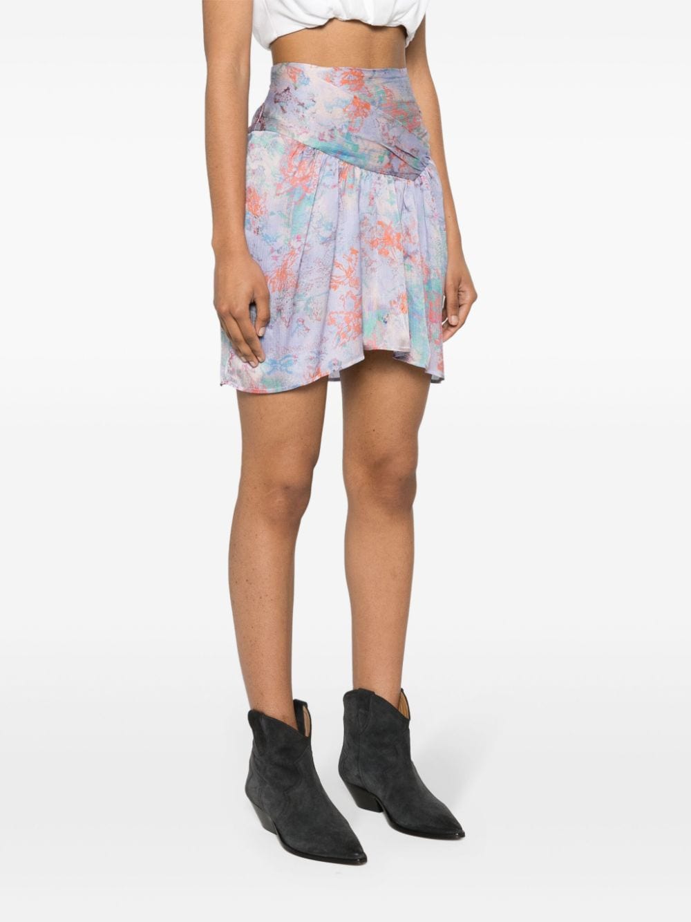 Iro Iro Floral print silk mini skirt