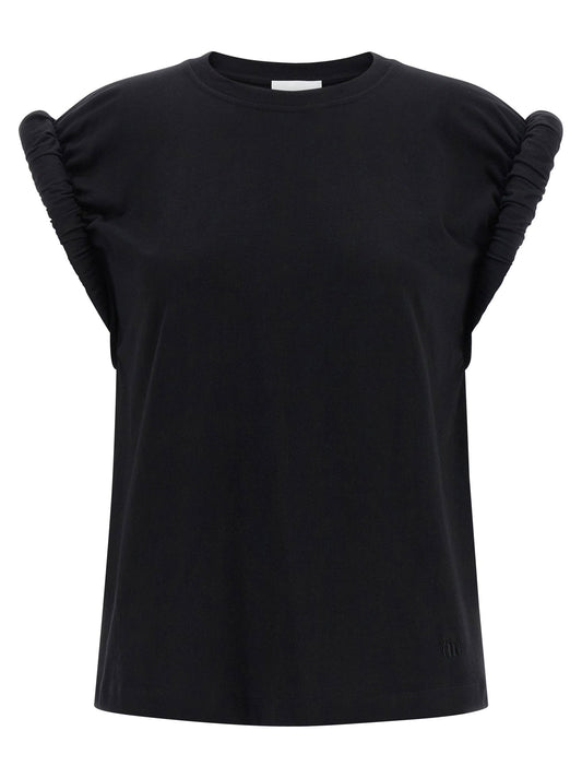 Nude Curled Sleeve T-shirt