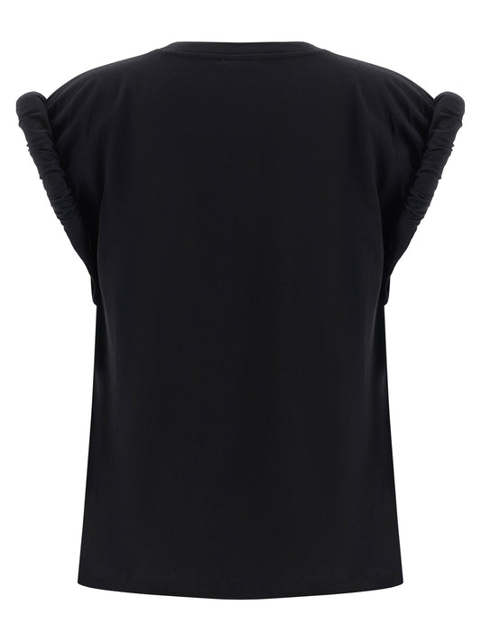Nude Curled Sleeve T-shirt