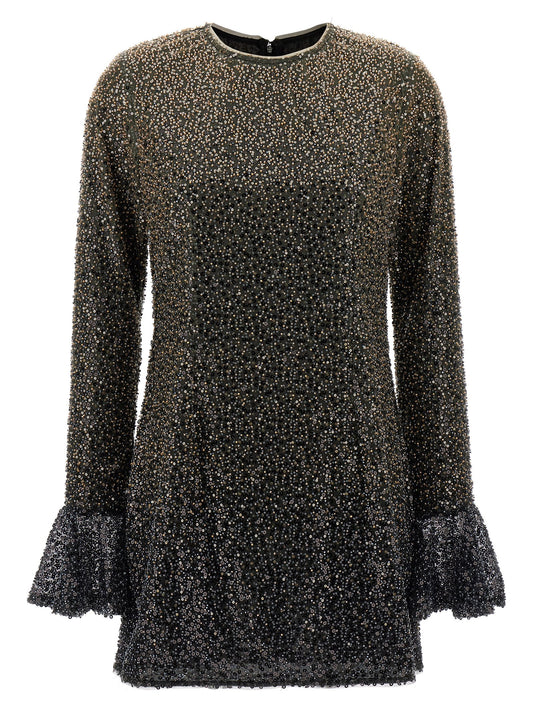 Rotate Birger Christensen Beaded Ls Mini Dress