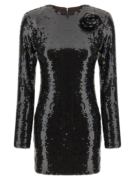 Rotate Birger Christensen Sequin Dress With Flower