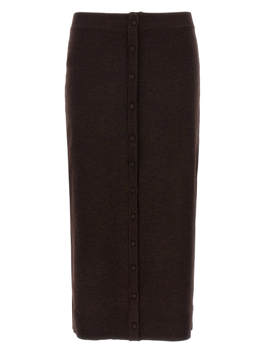 Victoria Beckham Bottoni Midi Skirt