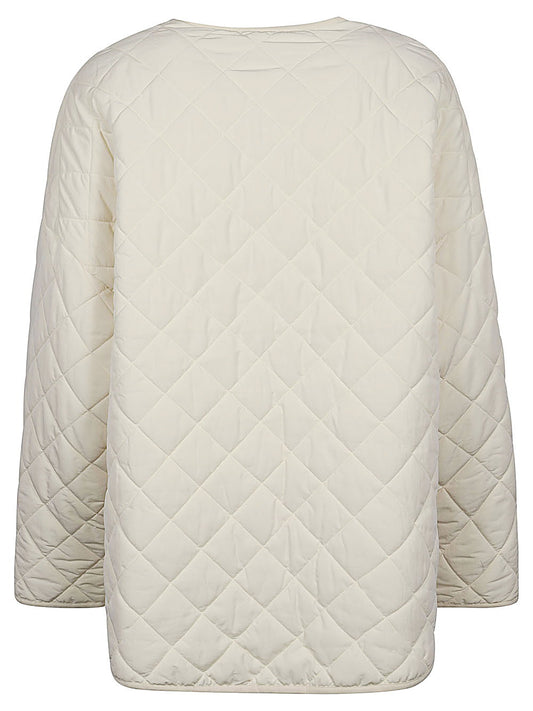 Sandbeige Quilted nylon jacket