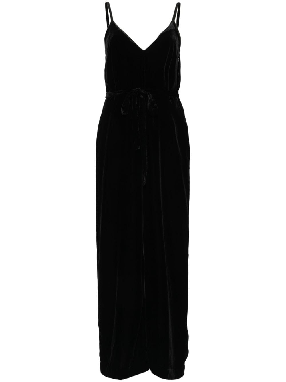 Gold Hawk Gold Hawk V-back wide leg Velvet jumpsuit