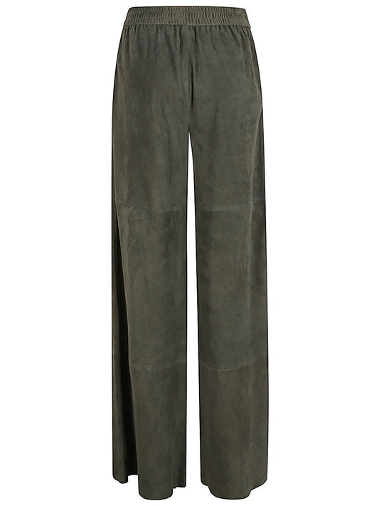 Via Masini 80 Suede leather trousers