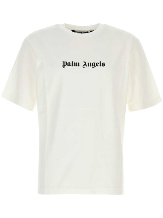 تيشيرت بأكمام قصيرة وطبعة شعار Palm Angels ورقبة مستديرة