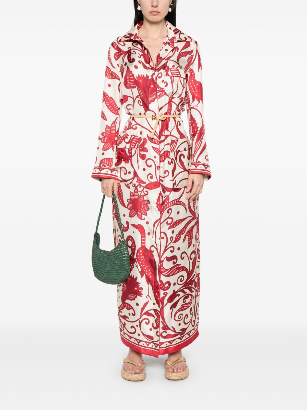 F.R.S . F.R.S. Silk crepe long kaftan dress