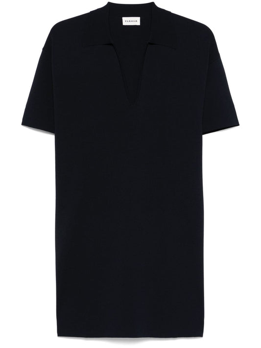 Parosh Parosh P.A.R.O.S.H. mini dress with collar detail and V-neckline