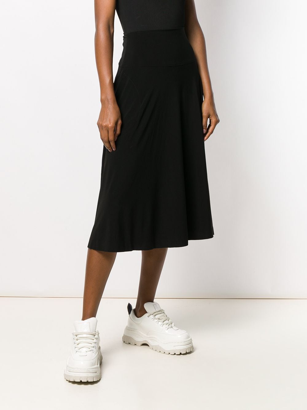 Norma Kamali Norma Kamali Flared jersey skirt