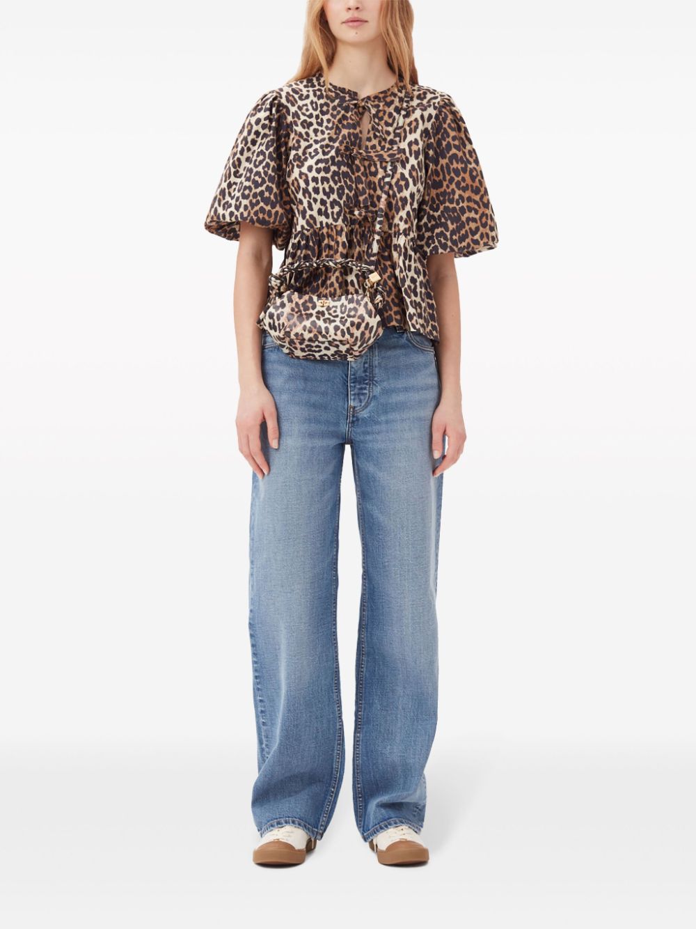 Ganni Ganni Conscious Criteria page Organic cotton peplum top