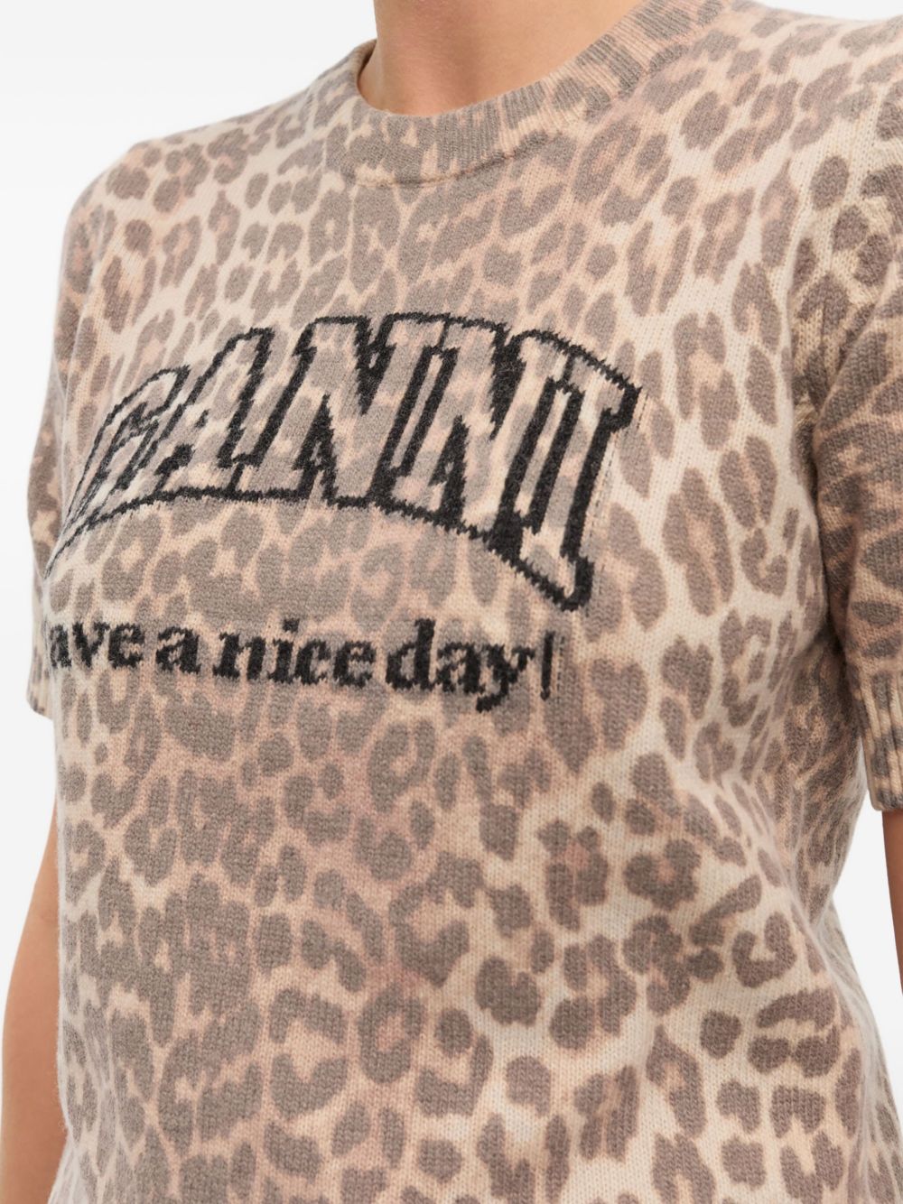 Ganni Ganni Logo wool t-shirt