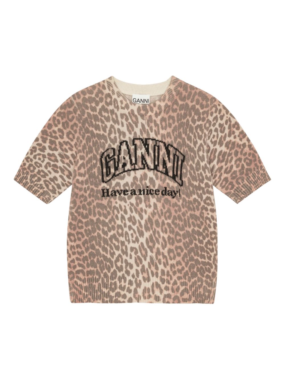 Ganni Ganni Logo wool t-shirt