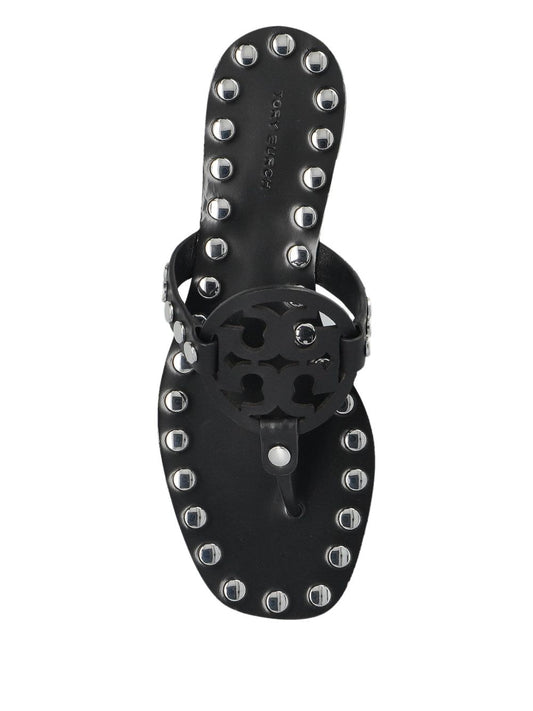 Tory Burch Studded Miller Patent flat sandals