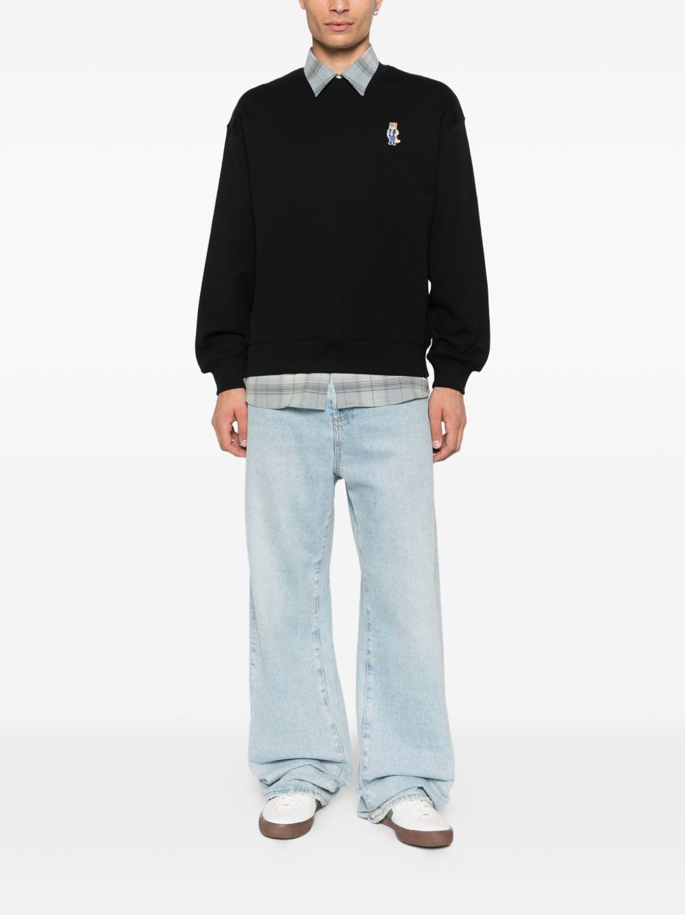 Maison Kitsuné Maison Kitsuné Fox-embroidered cotton sweatshirt