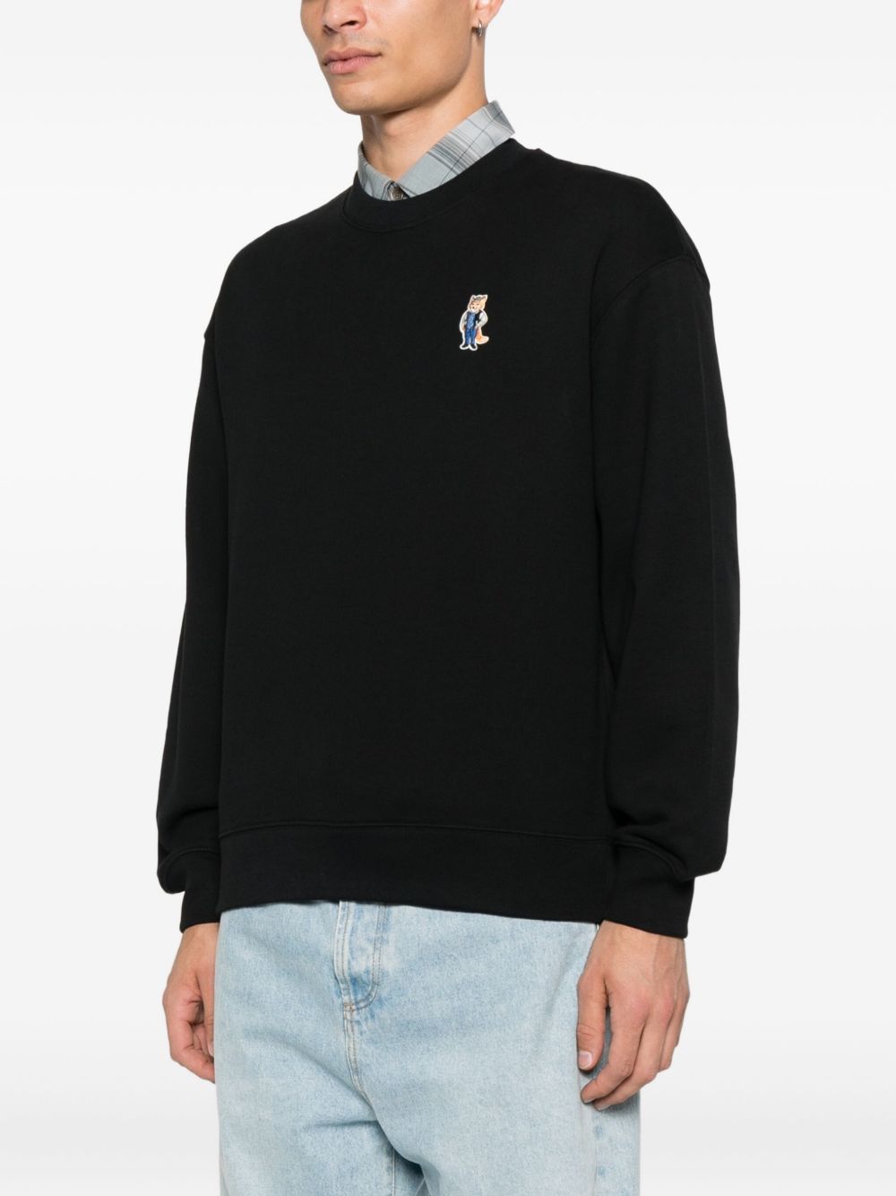 Maison Kitsuné Maison Kitsuné Fox-embroidered cotton sweatshirt