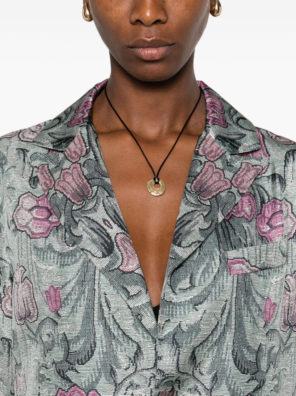 Pierre Louis Mascia Pierre Louis Mascia Silk printed single-breasted coat
