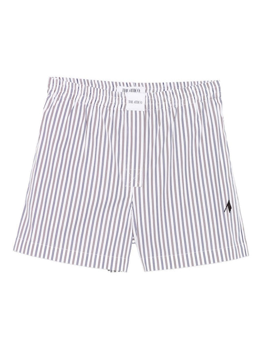 The Attico Striped cotton shorts