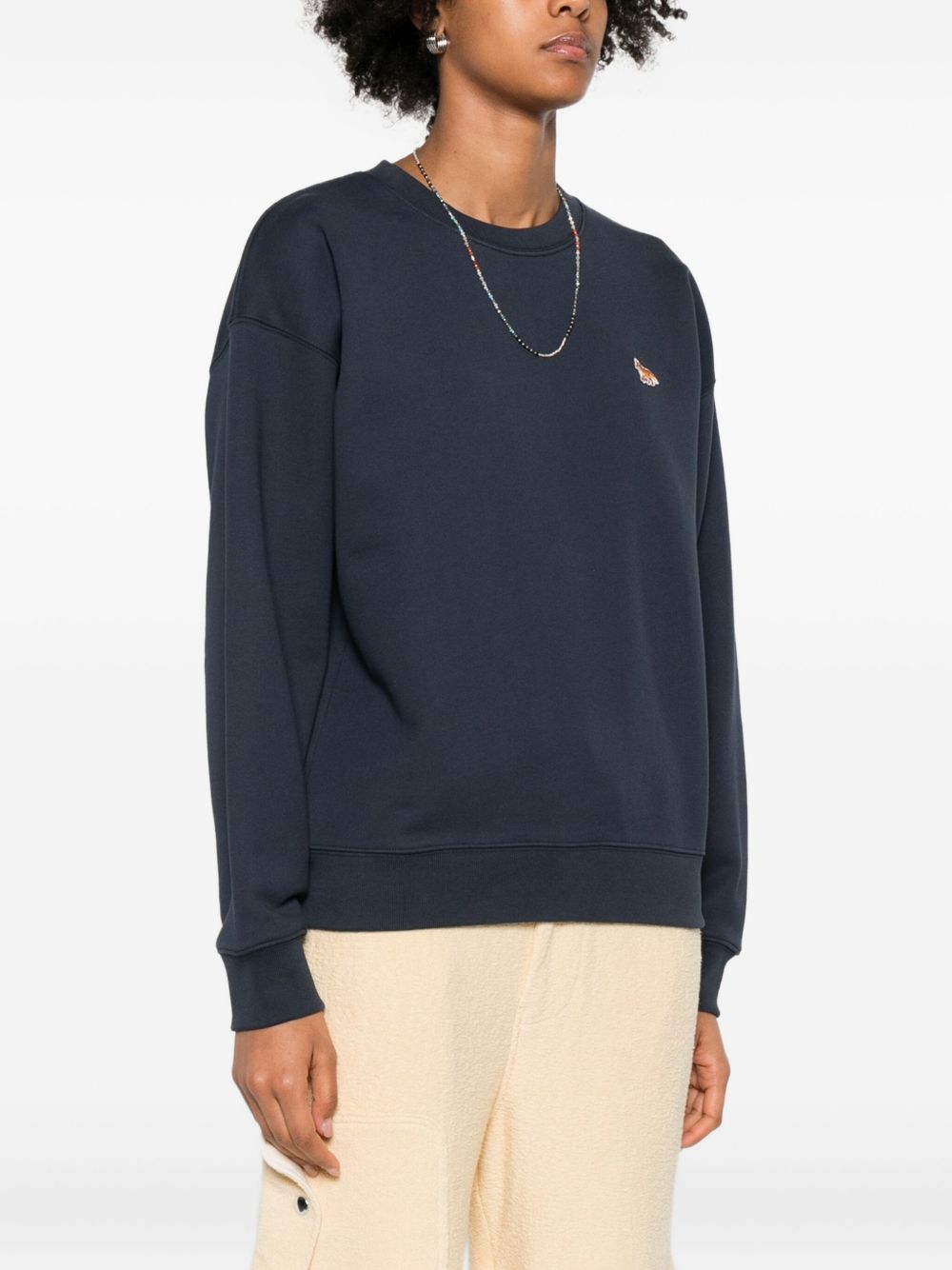Maison Kitsuné Maison Kitsuné Fox-embroidered cotton sweatshirt