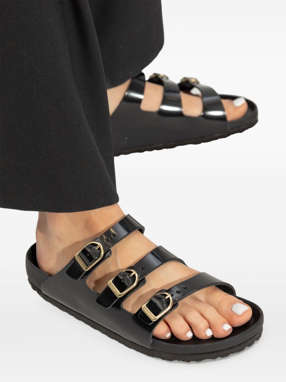 Birkenstock Birkenstock Florida Fresh Natural Leather Patent Sandals