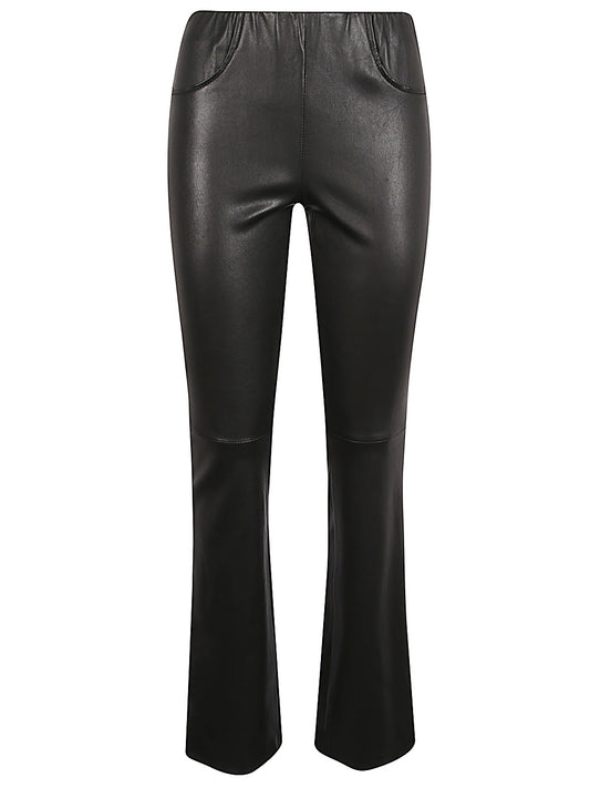 Via Masini 80 Via Masini 80 Leather flared leg trousers