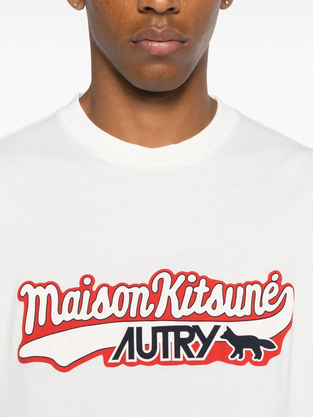 Autry X MAISON KITSUNE Autry X Maison Kitsune Logo cotton t-shirt