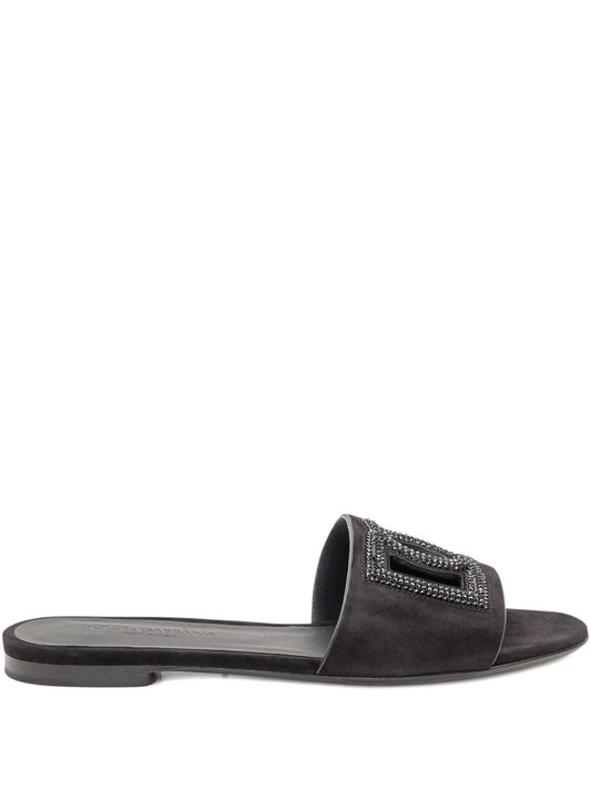 Dolce & Gabbana Suede and thermo-rhinestone slipper