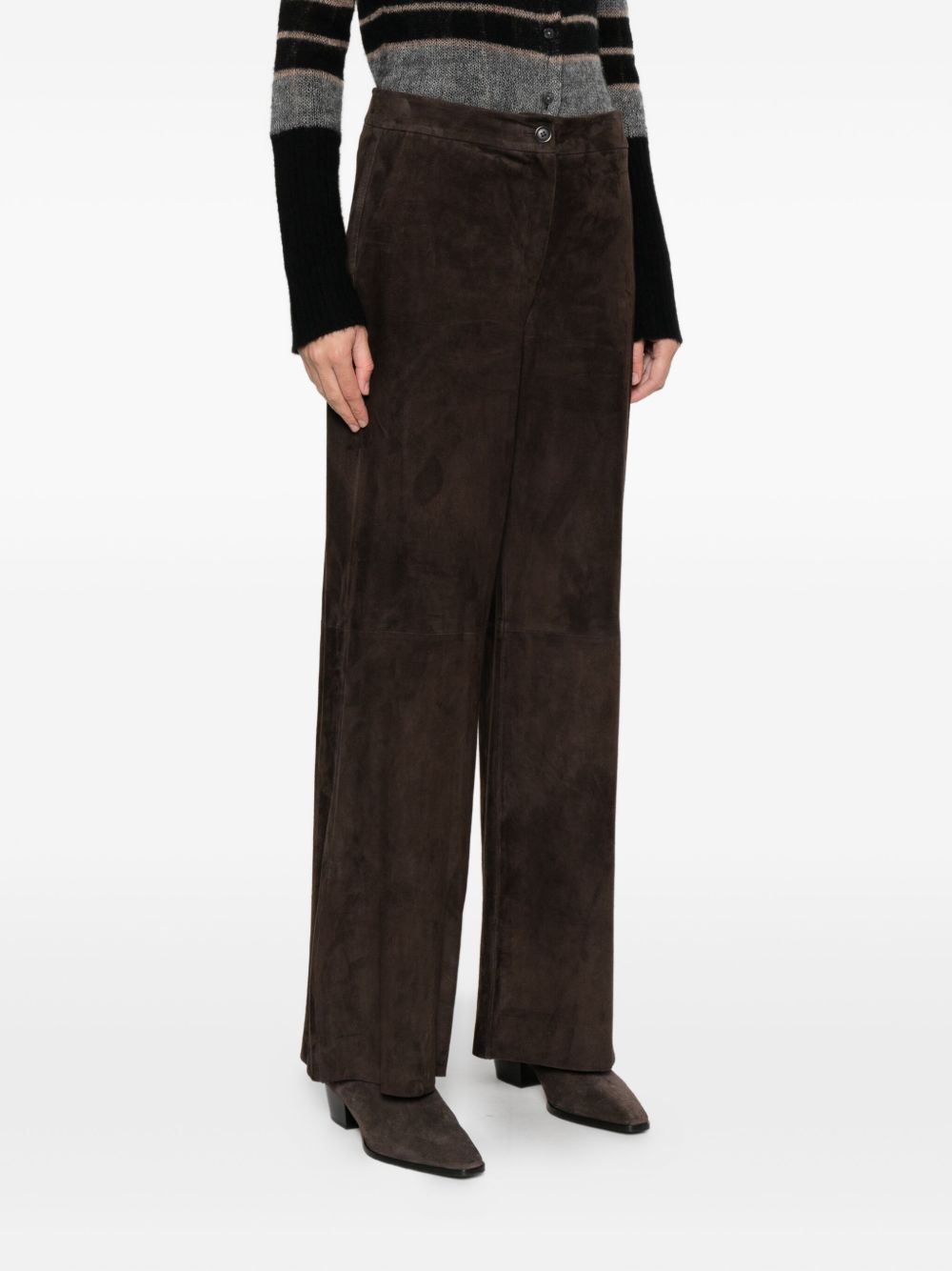 Via Masini 80 Via Masini 80 Leather wide-leg trousers