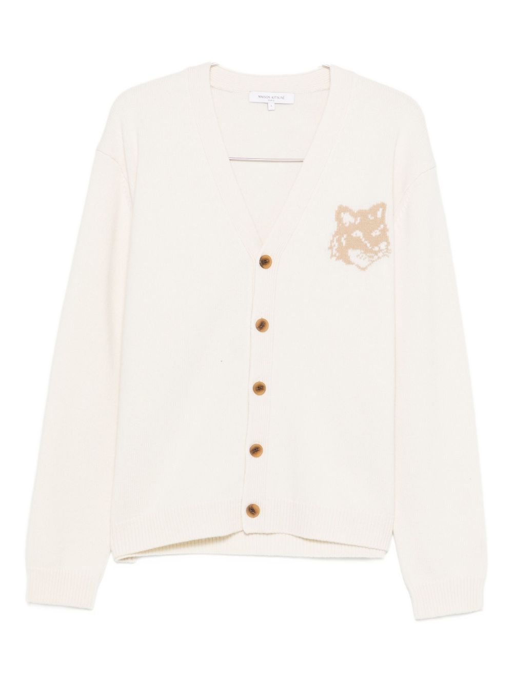 Maison Kitsuné Maison Kitsuné Fox Head Intarsia Merino Cardigan