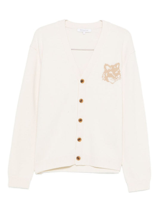 Maison Kitsuné Maison Kitsuné Fox Head Intarsia Merino Cardigan