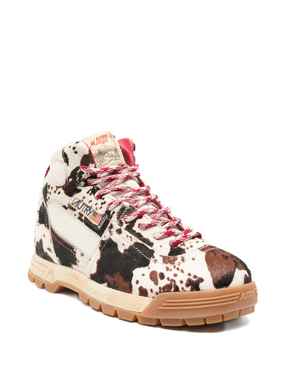 Autry Autry MARSHMALLOW AND BROWN HORSE-EFFECT MALGA Sneakers
